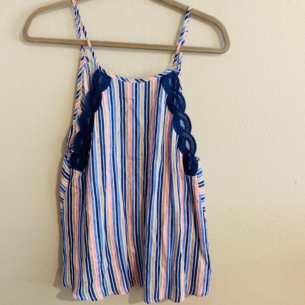 Hem and Thread striped tank